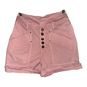 Anthropologie Aviator Pink High Waist Shorts 6 Button Fly